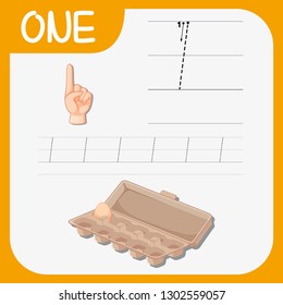 Number one tracing worksheets illustration