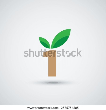 Number one tree logo icon design template