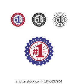 Number one in the USA vector badge for your business.