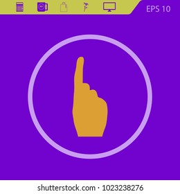 number one vector icon on a violet background.  Flat design style.