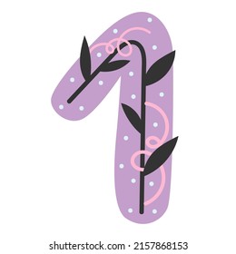Nummer eins. Vektorgrafik. Alles Gute zum Geburtstag!