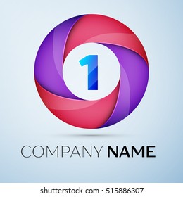 Number one vector logo symbol in the colorful circle. Vector template for your design