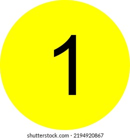 Number One vector symbol. Decimal number 1.