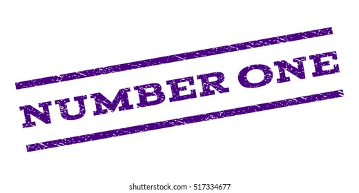 Number One watermark stamp. Text tag between parallel lines with grunge design style. Rubber seal stamp with dirty texture. Vector indigo blue color ink imprint on a white background.