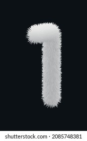 Number one with white furry and fluffy