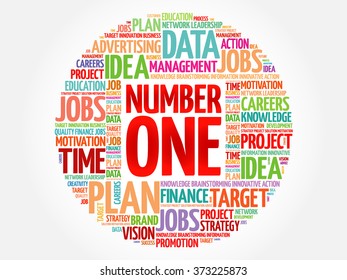 NUMBER ONE word cloud, business concept