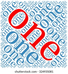 Number one word cloud on a white background. 