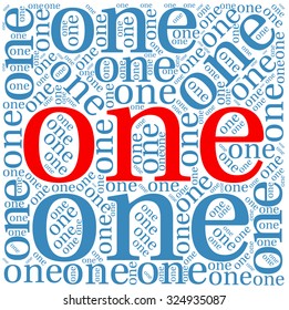 Number one word cloud on a white background. 