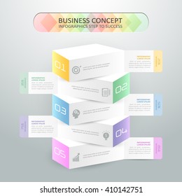 Number option banner infographic template 5 steps.