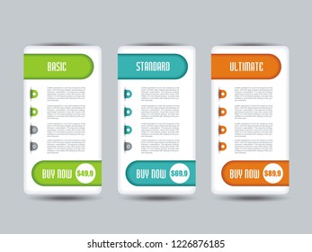 Number Option banners design, can be used for payment plans, online services, pricing table, websites and applications.