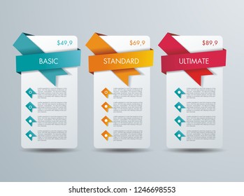 Number Option banners design, can be used for payment plans, online services, pricing table, websites and applications.