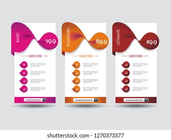 Number Option banners design, can be used for payment plans, online services, pricing table, websites and applications.