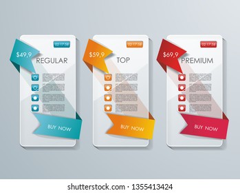 Number Option banners design, can be used for payment plans, online services, pricing table, websites and applications.