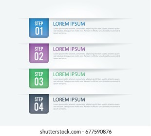 number option step banner infographic element vector, use for workflow, diagram