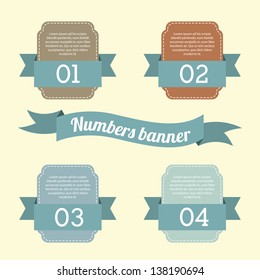 number options banner over beige background. vector