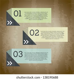 number options banner over brown background. vector