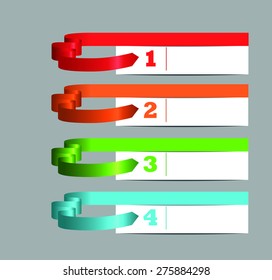 Number Options Banners with ribbons, vector illustration