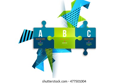 Number options and steps, geometric triangles pattern for business presentations, application cover and web site design. Vector illustration.
