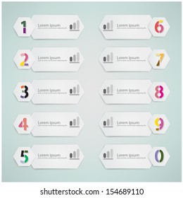 number options template. Vector illustration.