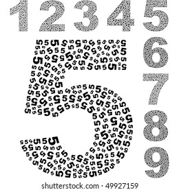 Number original signs. Vector set.