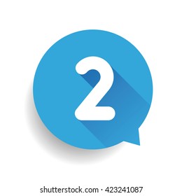 Number otwo 2 speech bubble blue