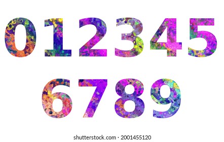 Number Pack. Colorful typography text banner. Image the numbers set design. Can be used to logo, celebration, card, poster, heading and beautiful title