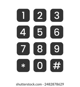 Number pad icon isolated vector illustration on white background.