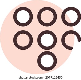 Number pad, illustration, vector, on a white background.