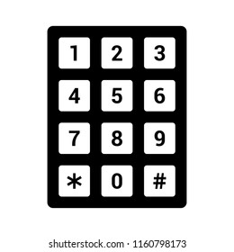 Number pad or numeric telephone keypad flat vector icon for apps and websites