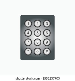 Number Pad or NumericTelephone Keypad Flat Vector Icon for Apps and Websites.
