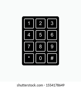 Number Pad or NumericTelephone Keypad Flat Vector Icon for Apps and Websites.
