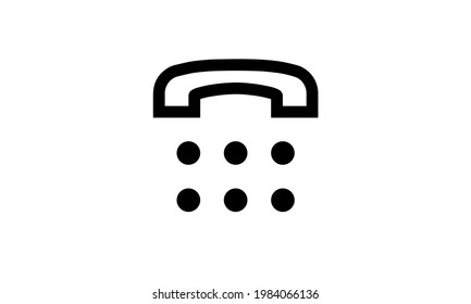 number pad vector icon outline style with white background perfect pixel 