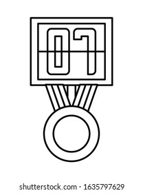number palette marker with medal vector illustration design