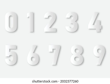 Number Paper Vector Illustration Realistic Shadow Stock Vector (Royalty ...