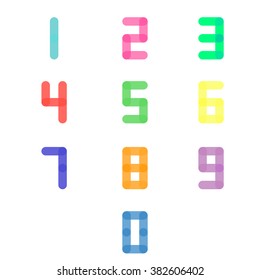 Number in pastel color