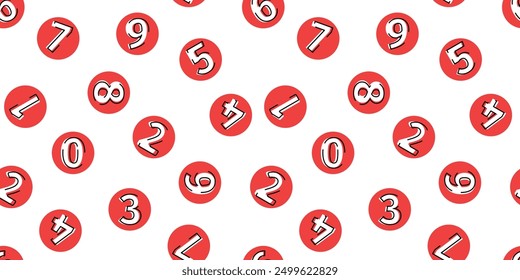 Number. the pattern. seamless pattern. a pattern of numbers. different numbers. on a colored background. seamless. beautiful. for textiles. on the background. vector. red numbers.