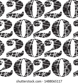 Number in the pattern, year, date, seamless vector background.