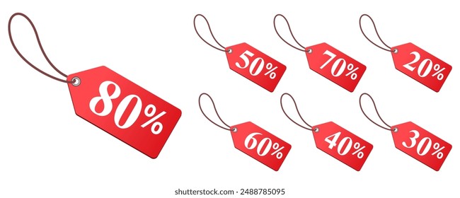 Number and percent signs and price tag sale discount design for store shop or online shopping. design for advertising marketing, leaflets and flyers promotion, percent Label tags coupon