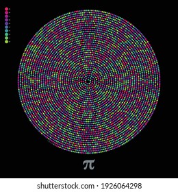 Number Pi - 3.14 illustration vector circle dot pattern