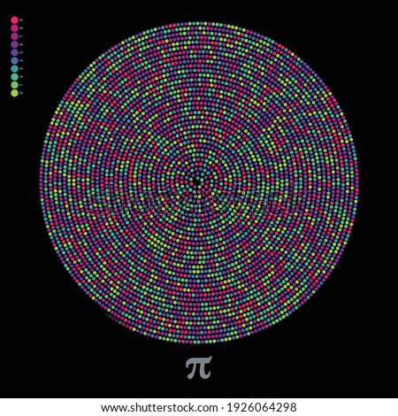 Number Pi - 3.14 illustration vector circle dot pattern