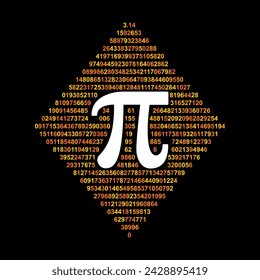 Number Pi 3,14 vector Mathematical Constant concept Math banner or illustration