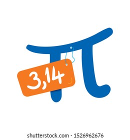 number of pi on the label. vector pi symbol and pi number