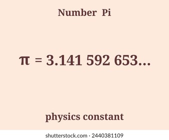 Number Pi. Physics constant. Education. Science. Vector illustration.