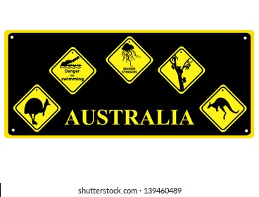 Number plate with Australian signs of wildlife
