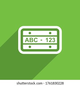 Icono de placa de número , Vector de icono de automóvil