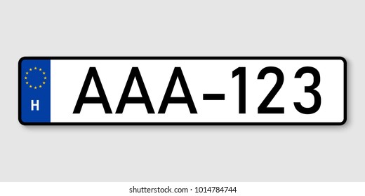 number plate. Vehicle registration plates of Hungary