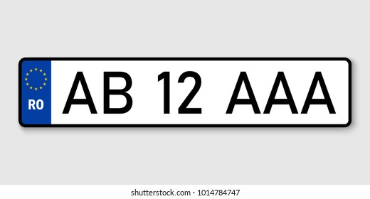 number plate. Vehicle registration plates of Romania