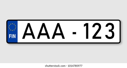 number plate. Vehicle registration plates of Finland