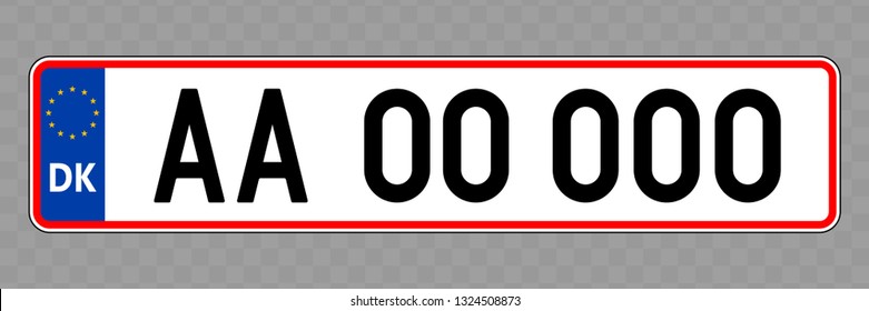 Number plate. Vehicle registration plates of Denmark