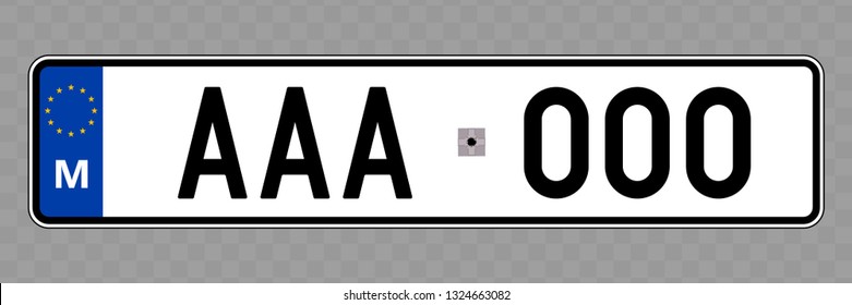 Number plate. Vehicle registration plates of Malta